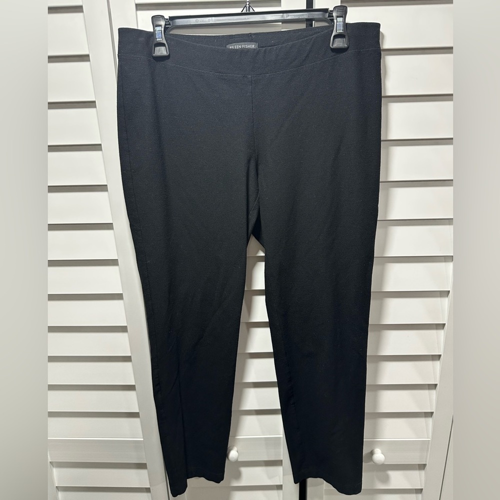 Eileen Fisher Black Viscose Blend Pants